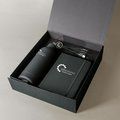 Conjunto de libreta y botella  reciclada Negro