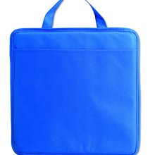 Cojín asiento cuadrado de tela con bolsillo y asa Azul