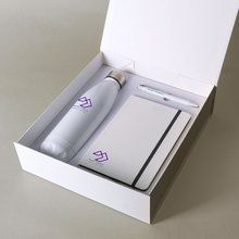 Conjunto de libreta, bolígrafo y botella Bl