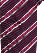 Corbata a rayas de poliéster Aubergine / Burgundy