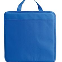Cojín asiento cuadrado de tela con bolsillo y asa Azul