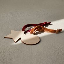 Colgante Madera Navideño con Cinta Terciopelo