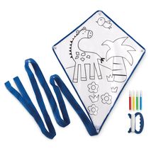 Cometa infantil coloreable con 4 rotuladores Azul