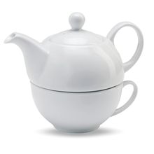 Conjunto de tetera y taza de cerámica 2 en 1 Blanco