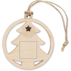 Colgador madera forma de pino con semillas | Lado 2 | 20 x 20