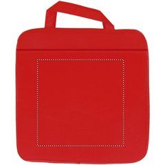 Cojín asiento cuadrado de tela con bolsillo y asa | Frontal | 200 x 200