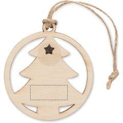 Colgador madera forma de pino con semillas | SIDE 2 LOWER | 25 x 10