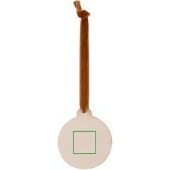 Colgante Madera Navideño con Cinta Terciopelo | Frontal | 25 x 25