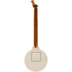 Colgante Madera Navideño con Cinta Terciopelo | Trasera | 20 x 20