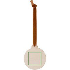 Colgante Madera Navideño con Cinta Terciopelo | Trasera | 35 x 35