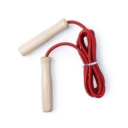 Comba de madera con cuerda extra larga (240cm) Rojo