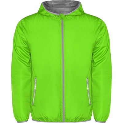 Cortavientos con Capucha y Bolsillo a la Espalda Verde Fluor 2Xl