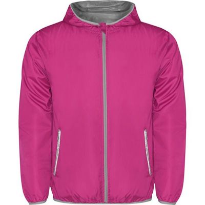 Cortavientos con Capucha y Bolsillo a la Espalda Rosa Fluor 2Xl