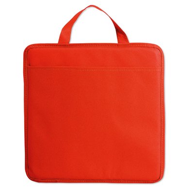 Cojín asiento cuadrado de tela con bolsillo y asa Rojo