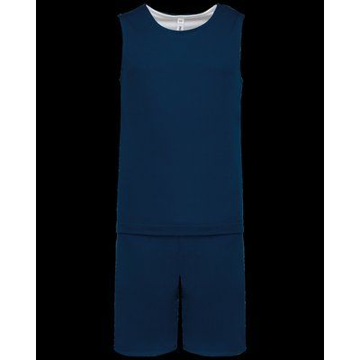 Conjunto baloncesto reversible niños camiseta y shorts Azul 10/12 ans