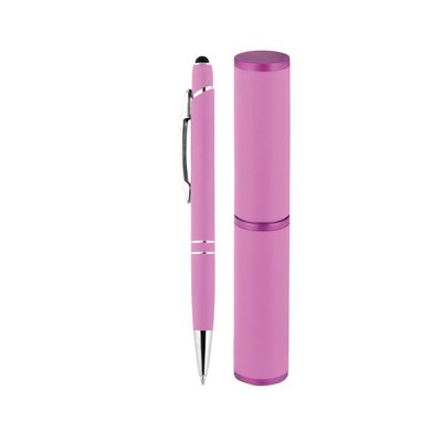 Conjunto de Bolígrafo Puntero y Tubo de Aluminio Mate