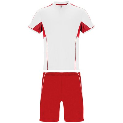 Conjunto camiseta cuello mao y pantalón ajustable Blanco/rojo S