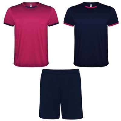 Conjunto deportivo con 2 camisetas y 1 pantalón FUCSIA/MARINO 8