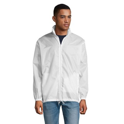 Cortaviento Unisex con Capucha Blanco L