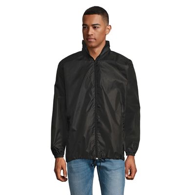 Cortaviento Unisex con Capucha Negro S