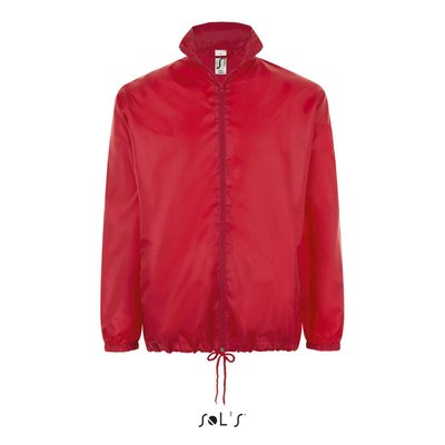 Cortaviento Unisex con Capucha Rojo S