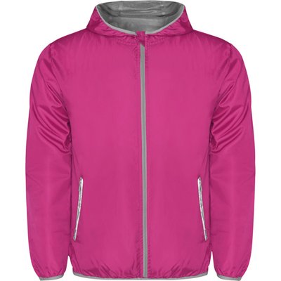 Cortavientos con Capucha y Bolsillo a la Espalda Rosa Fluor Xl
