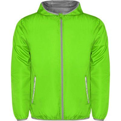 Cortavientos con Capucha y Bolsillo a la Espalda Verde Fluor 2Xl