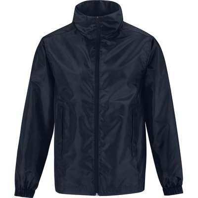 Cortavientos forrado con capucha oculta Navy S