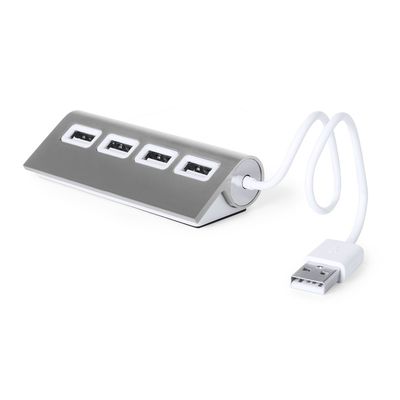 Conector de aluminio con 4 puertos USB