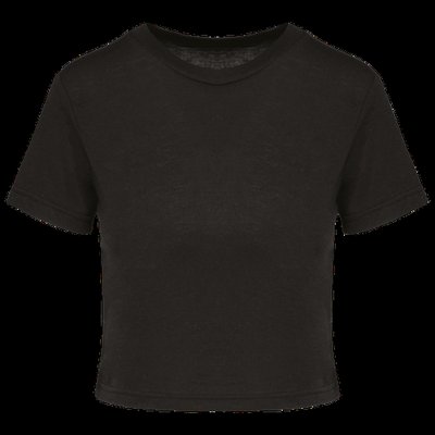 Crop top chica corte recto Black S