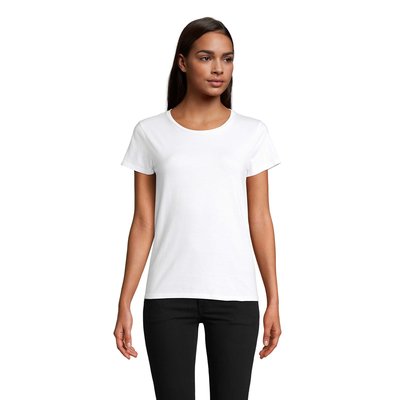 Camiseta Ajustada Algodón Mujer Blanco 3XL