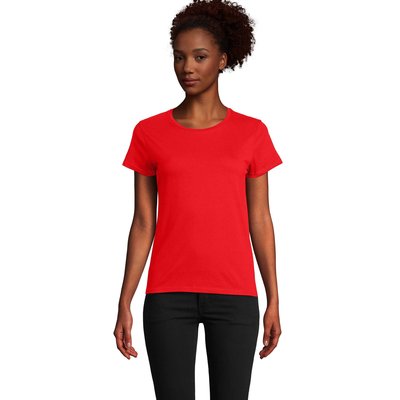 Camiseta Ajustada Algodón Mujer Rojo XL