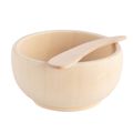 Cuenco y espátula de madera para cuidado facial Natural