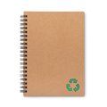 Cuaderno ecológico de cartón reciclado y con anillas 13x18,5 cm Verde