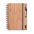 Cuaderno ecológico de bambú con bolígrafo a juego 13x18 cm