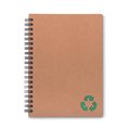 Cuaderno ecológico de cartón reciclado y anillas 13x18,5 cm Verde