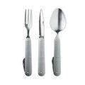 Cubiertos de camping de acero inoxidable y aluminio Plata Mate