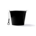 Cubo metálico con abridor 6L Negro