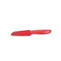 Cuchillo de acero inoxidable ergonómico con funda a juego Rojo