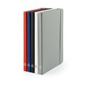 Cuaderno A5 con páginas rayadas y cierre elástico