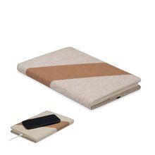 Cuaderno A5 con cargador inalámbrico Beig