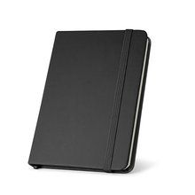 Cuaderno A5 con páginas rayadas y cierre elástico Negro