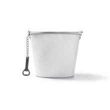 Cubo metálico con abridor 6L Blanco