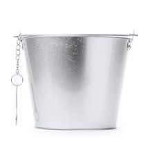 Cubo metálico con abridor Plata