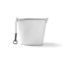 Cubo metálico con abridor 6L Blanco