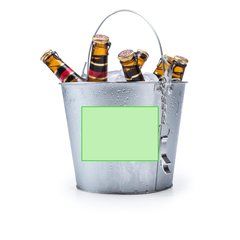 Cubo metallico con abridor para botellines | Area 1 | 170 x 110