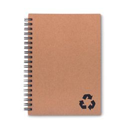 Cuaderno ecológico de cartón reciclado y anillas 13x18,5 cm Negro