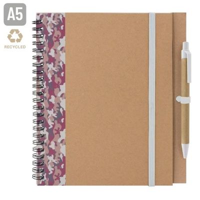 Cuaderno A5 Camuflaje Colores con Bolígrafo BU