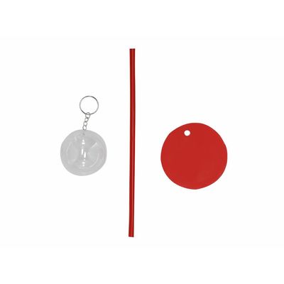Cubrevasos con pajita y estuche llavero Roj