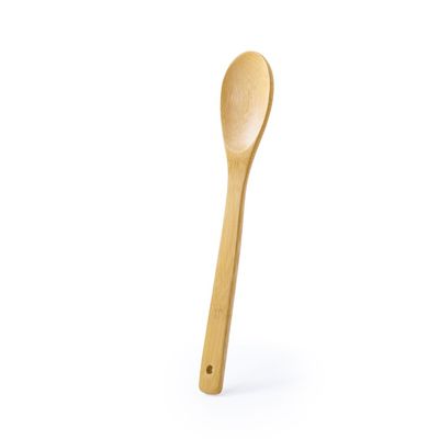 Cuchara de cocina ecológica de bambú con funda de cartón